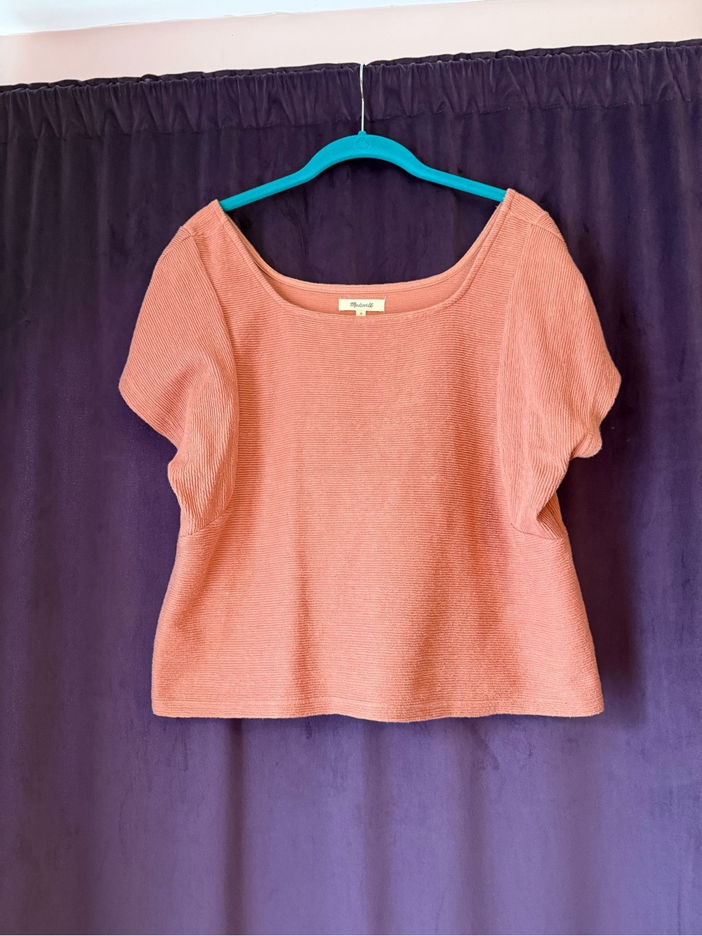Madewell Short-Sleeve Knit Top. Dusty Rose